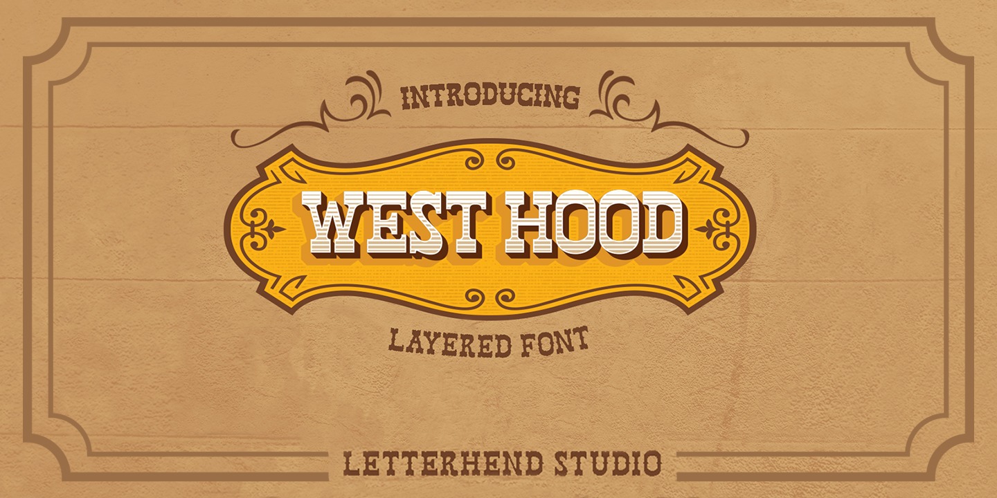 Beispiel einer West Hood-Schriftart